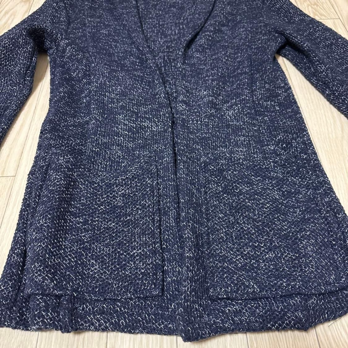정품미착용 자라 니트 롱가디건 네이비 XL 상품이미지2