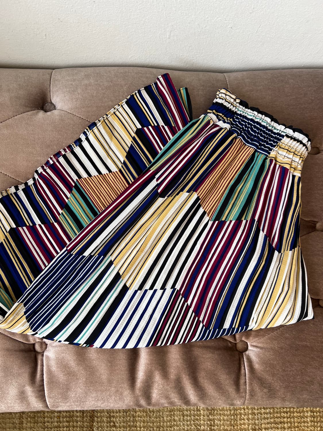 쇼핑몰 여성 에스닉 스트라이프 플리츠팬츠 플리츠바지 상품이미지1