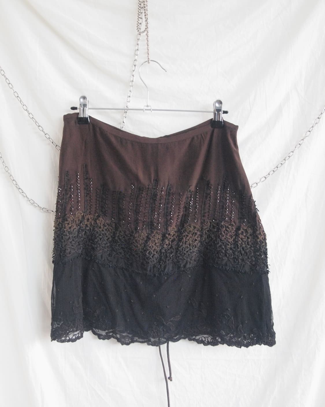 new* 디젤 블랙 골드 백스트링 그라데이션 미니스커트 상품이미지5