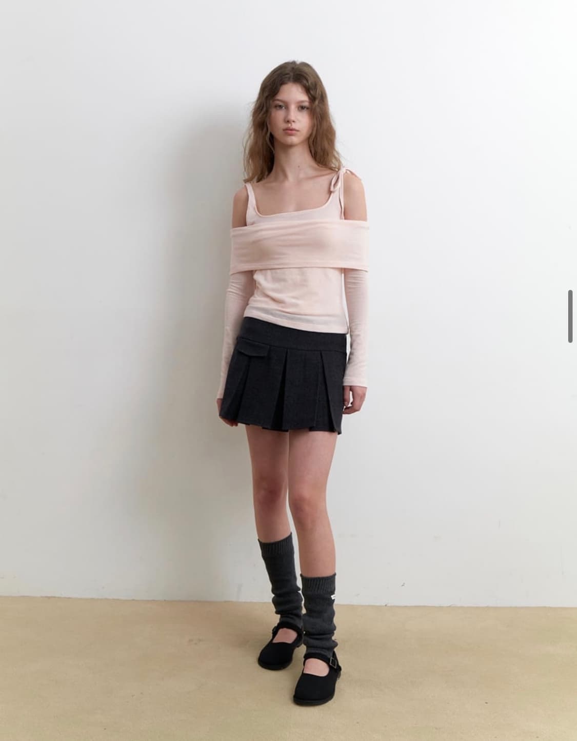 카인더베이비 울 체크 플리츠 스커트 상품이미지2