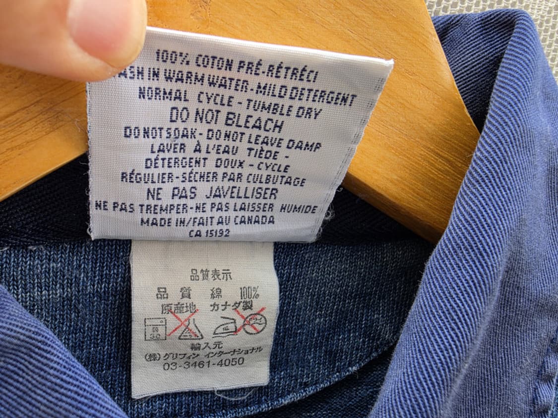 90s 바바리안 인디고 다잉 럭비셔츠 (made in canada) 상품이미지5