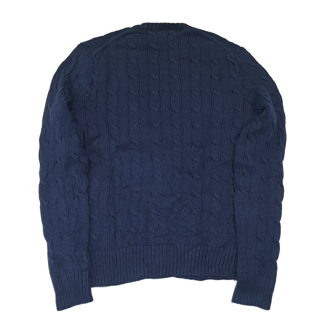 CL386 XS 폴로 코튼 케이블 크루넥 네이비 니트 스웨터 상품이미지6
