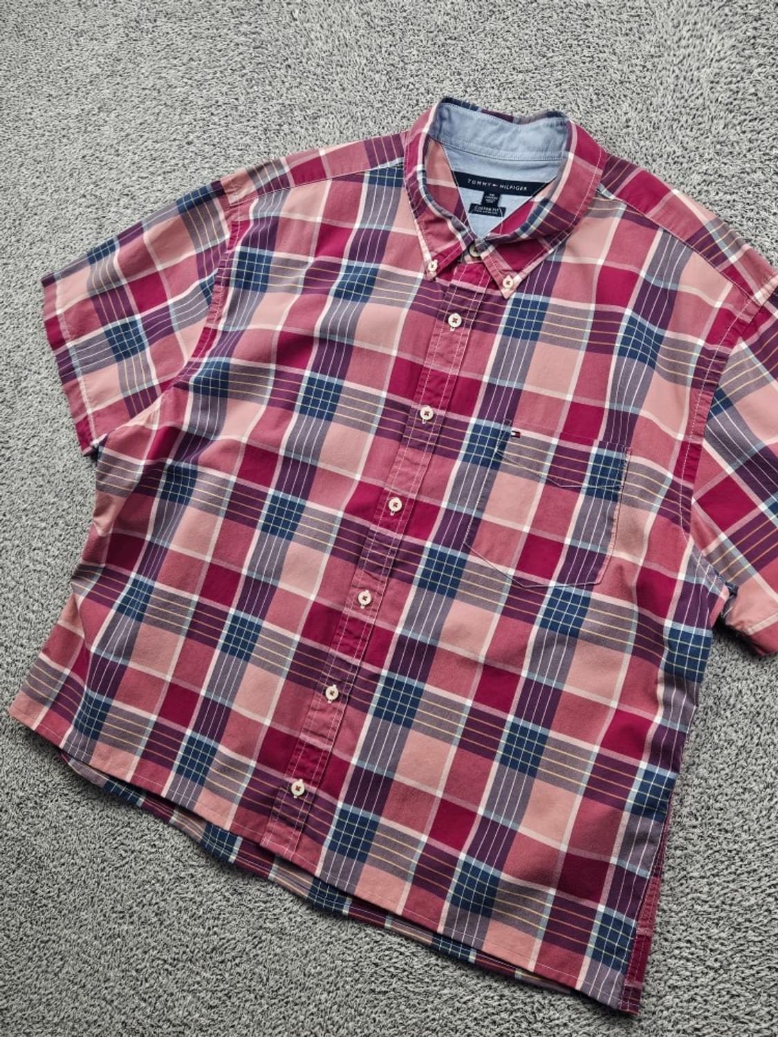 타미힐피거 체크 하프 반팔 셔츠 크롭커스텀 ( 2XL ) / 11912 상품이미지4