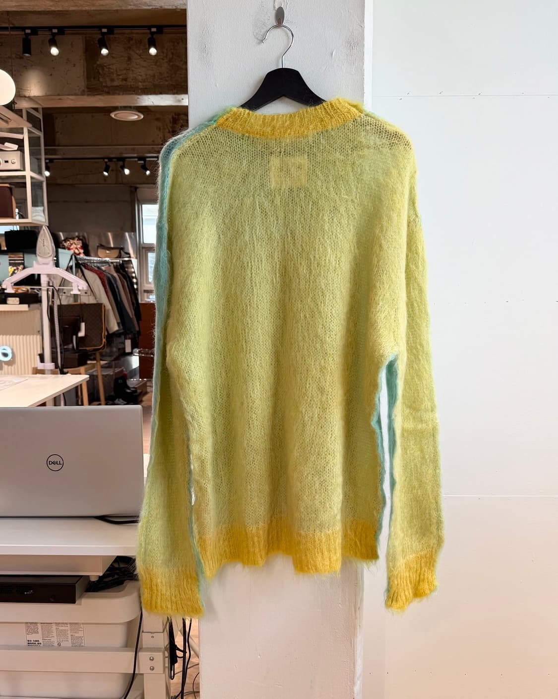 마르니 x 정윤기 민트 옐로우 브러시드 모헤어 니트  상품이미지7