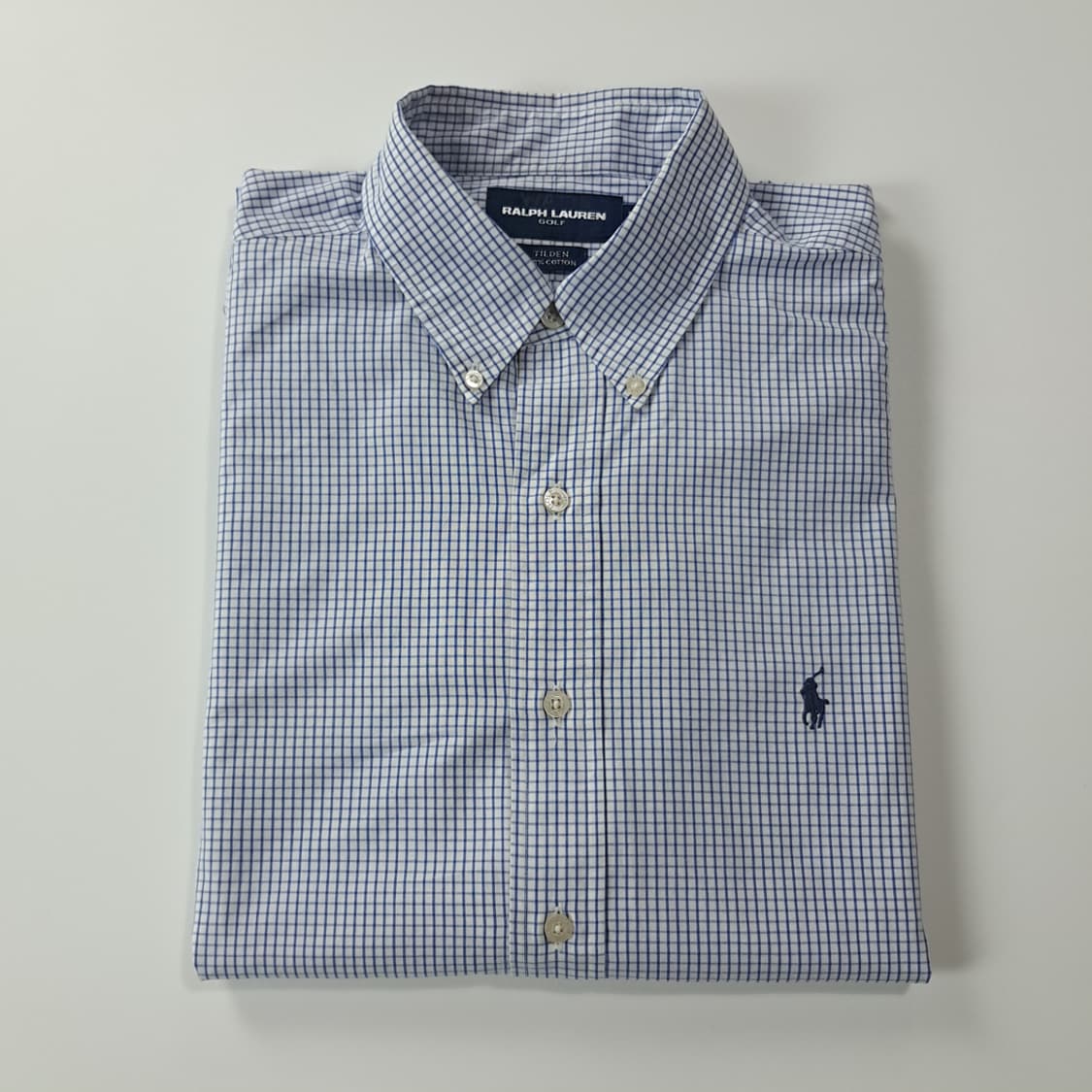 CK354 L 폴로 90s 블루 윈도우페인 반팔 셔츠 남방 상품이미지8