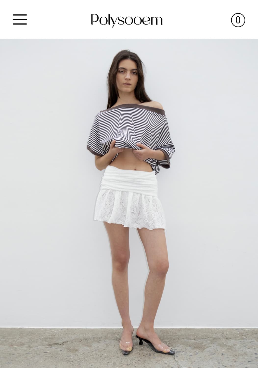 폴리수엠 BOTH SKIRT AND TOP IN LACE, WHITE 상품이미지1