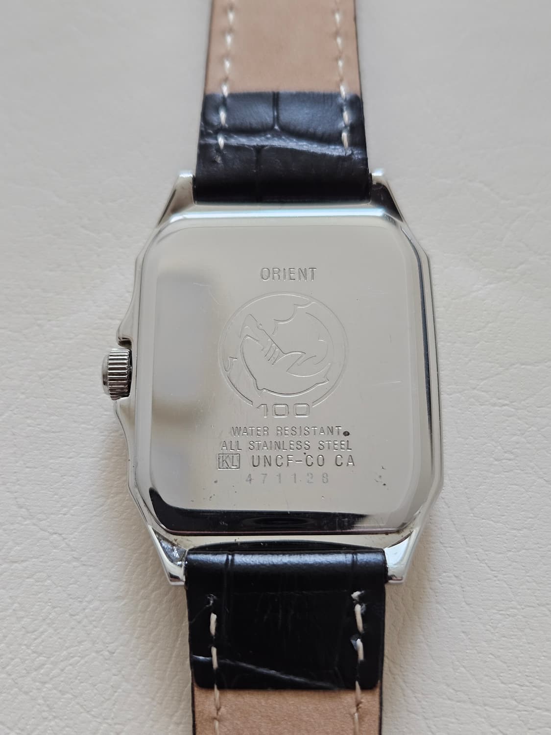 빈티지 오리엔트 스위머 흰판 가죽 시계 상품이미지7