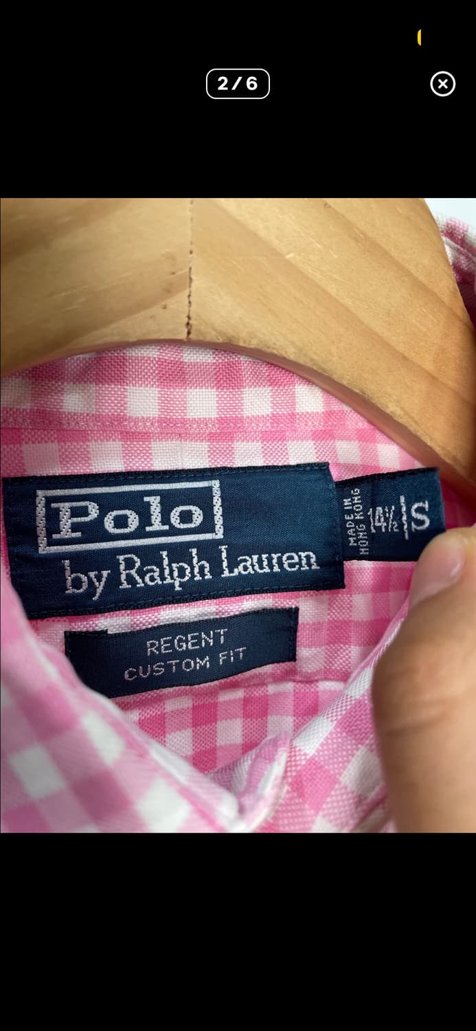 폴로 랄프로렌 핑크 깅엄 체크셔츠 상품이미지2