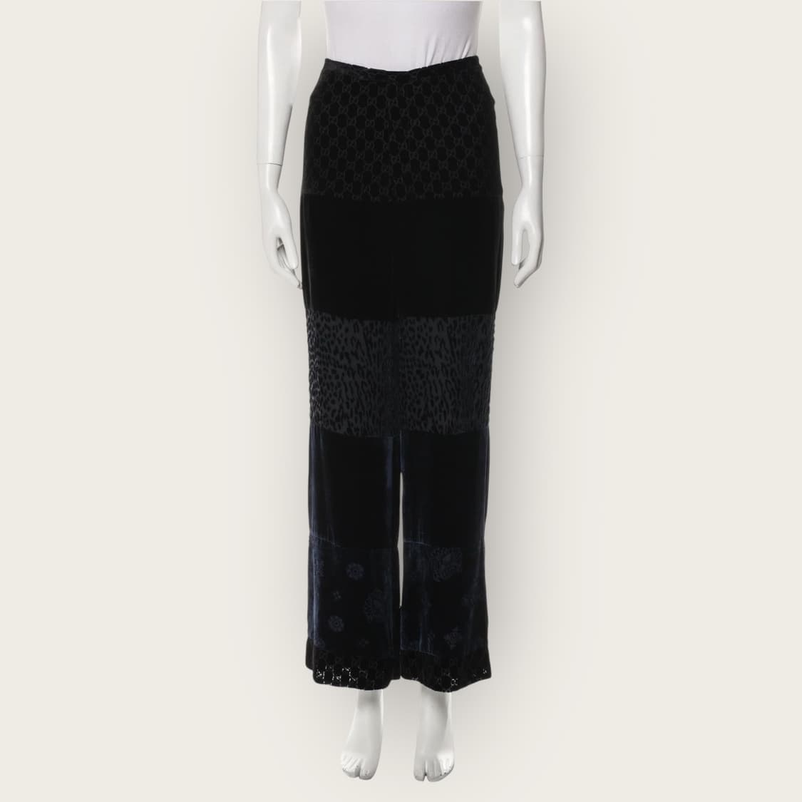 38/ 구찌 1997FW 톰포드 런웨이 벨벳 패치워크 팬츠 상품이미지1