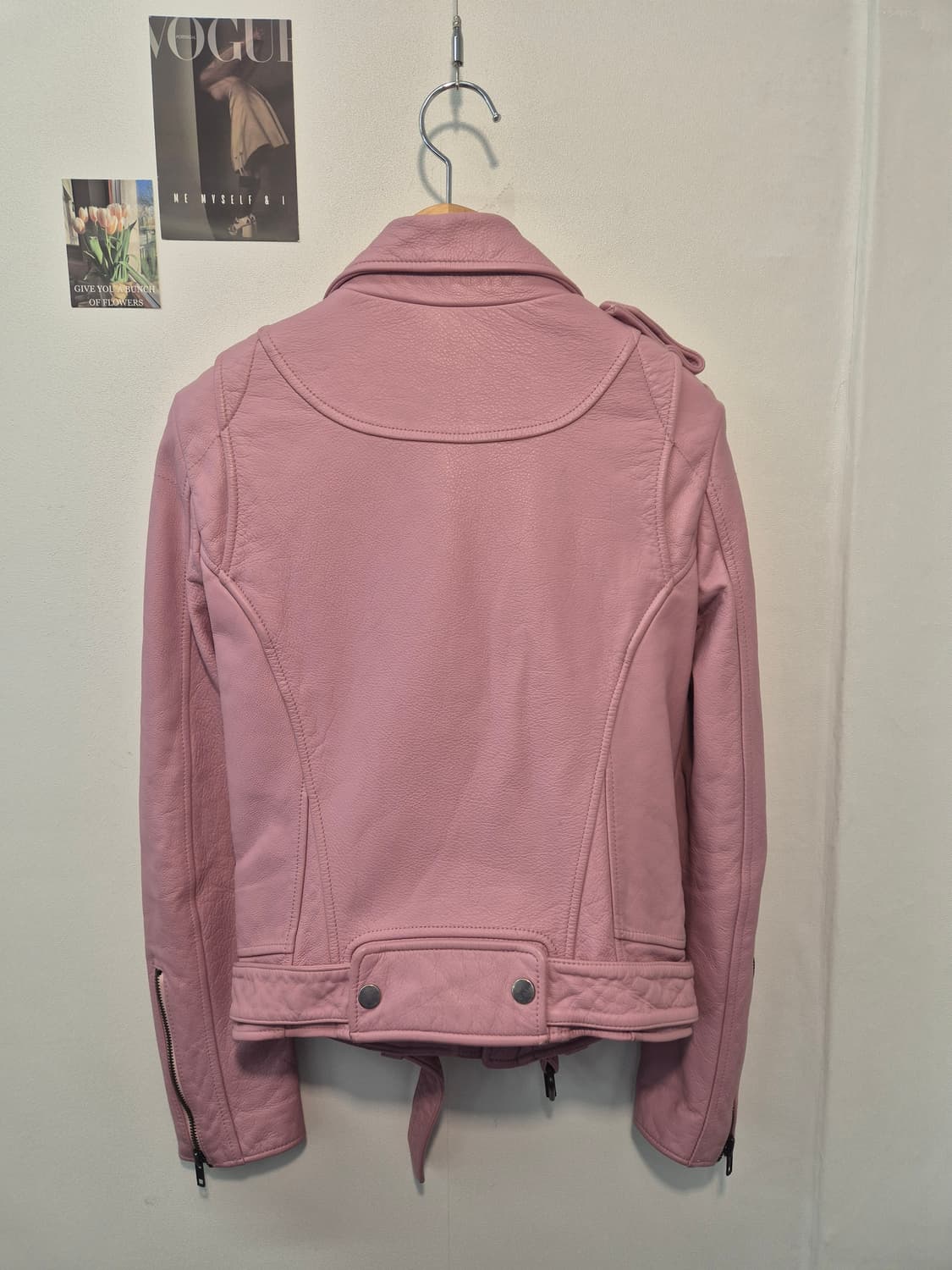 DRAWING  핑크색 양가죽 라이더 자켓 66
사이즈  상품이미지4
