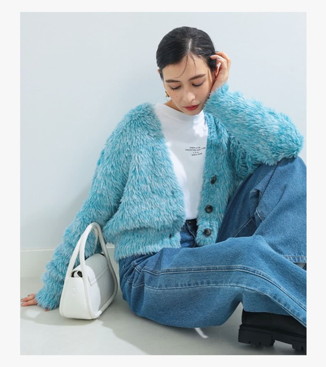 RAY BEAMS - 23FW MIX FEATHER CARDIGAN 상품이미지2