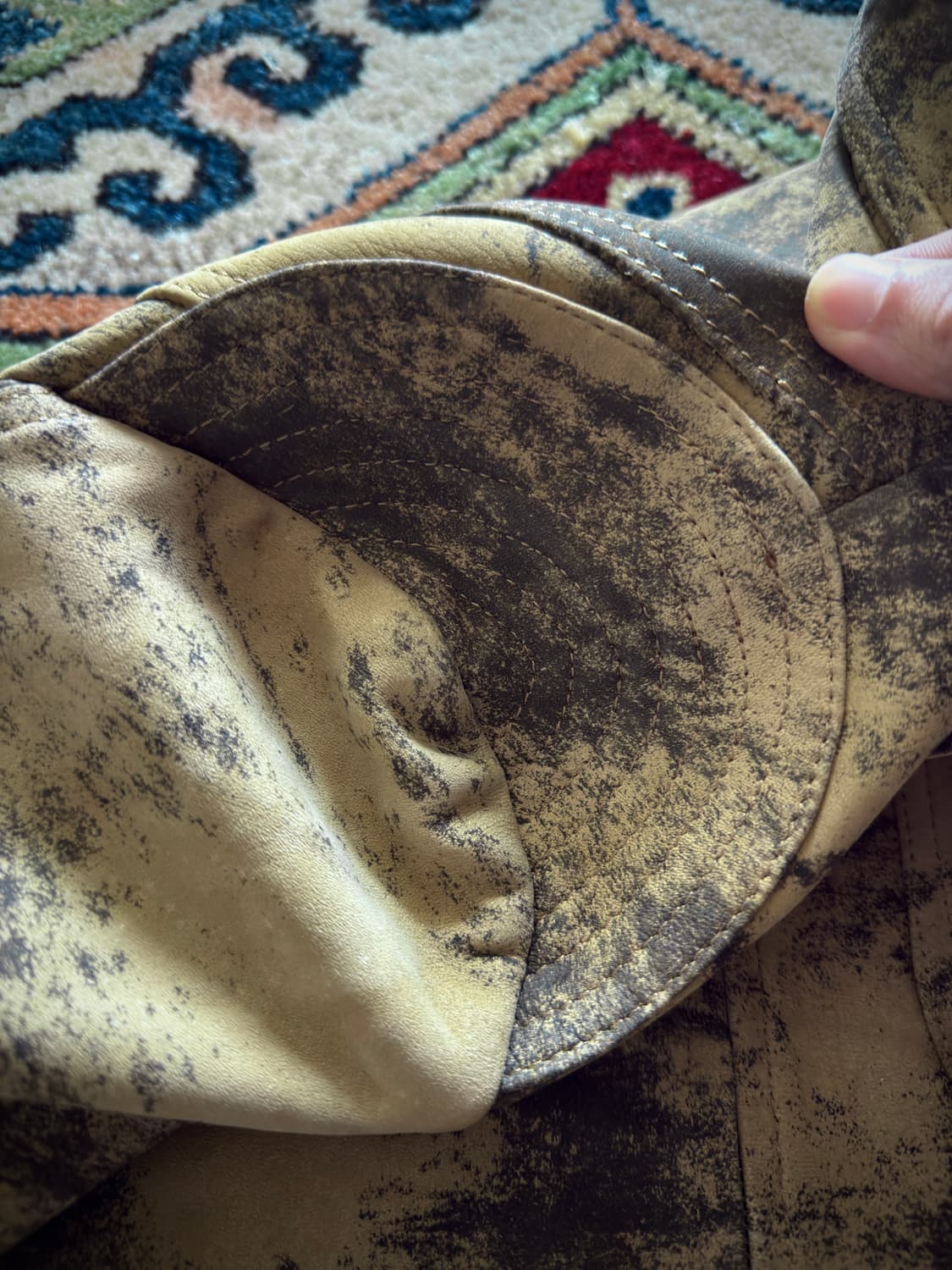 90s Old Gap Calfskin sand washed 레더 자켓 상품이미지6