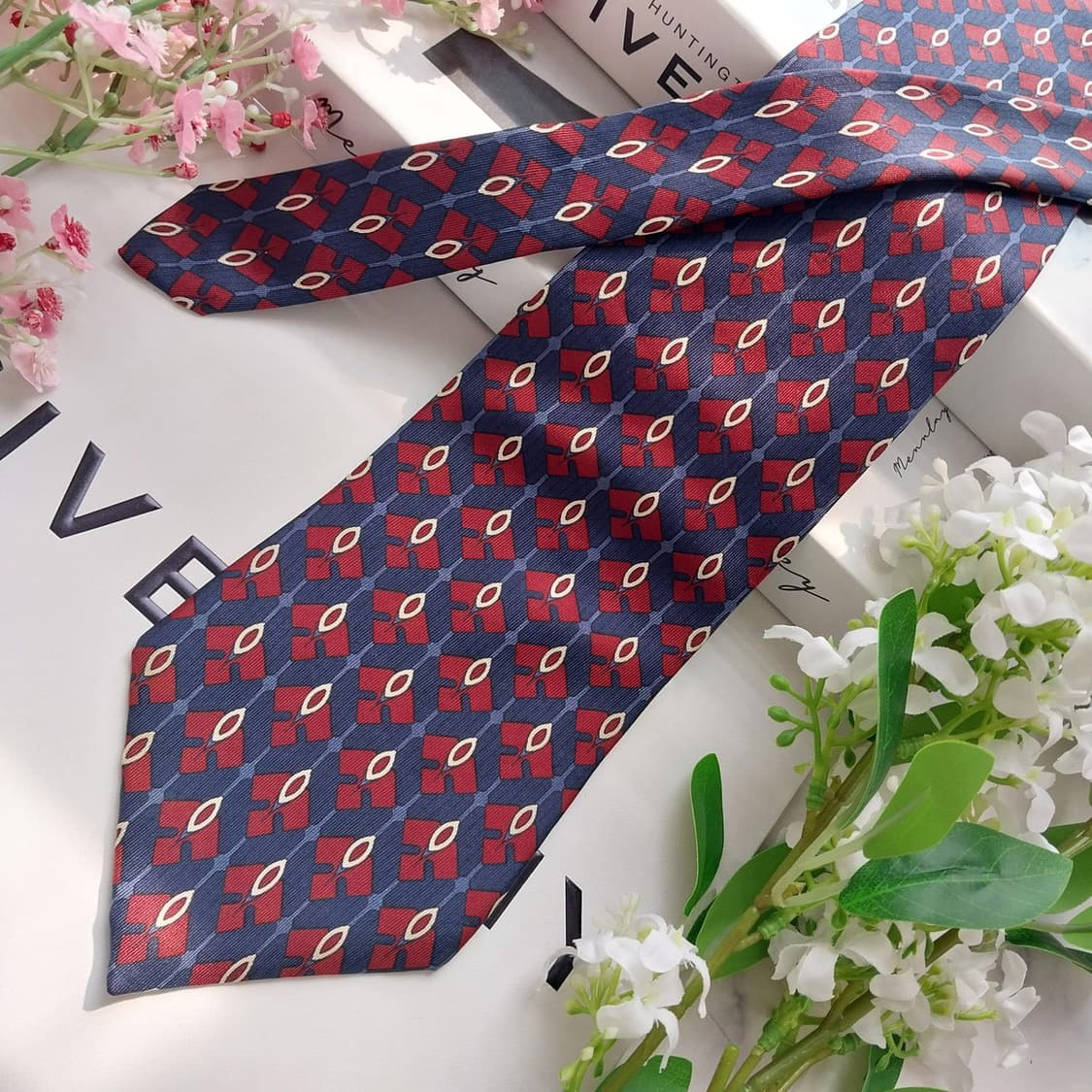 GIVENCHY 지방시 넥타이 네이비 패턴 A~B등급 K2428 상품이미지4