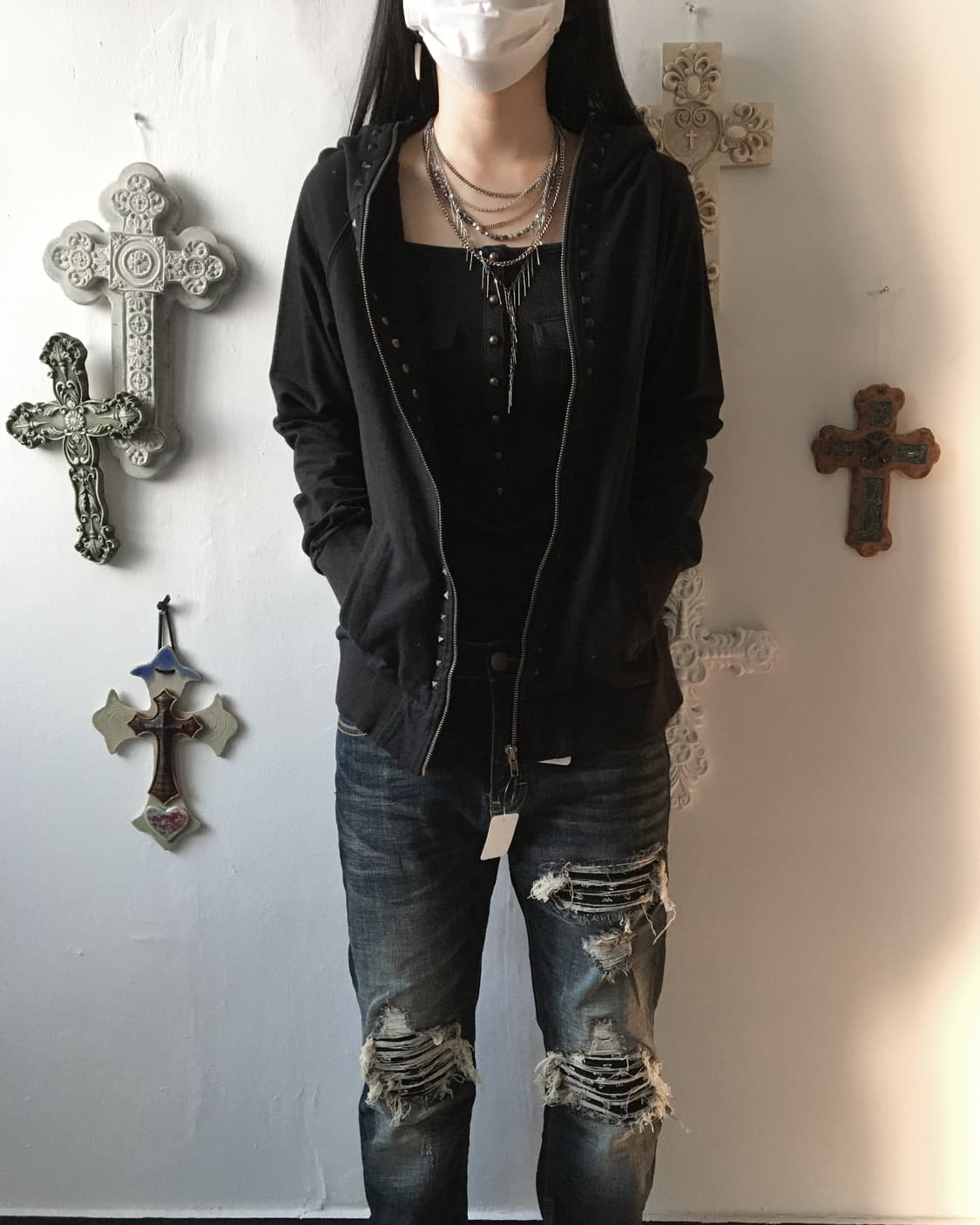 Stud point hood zip up 상품이미지6