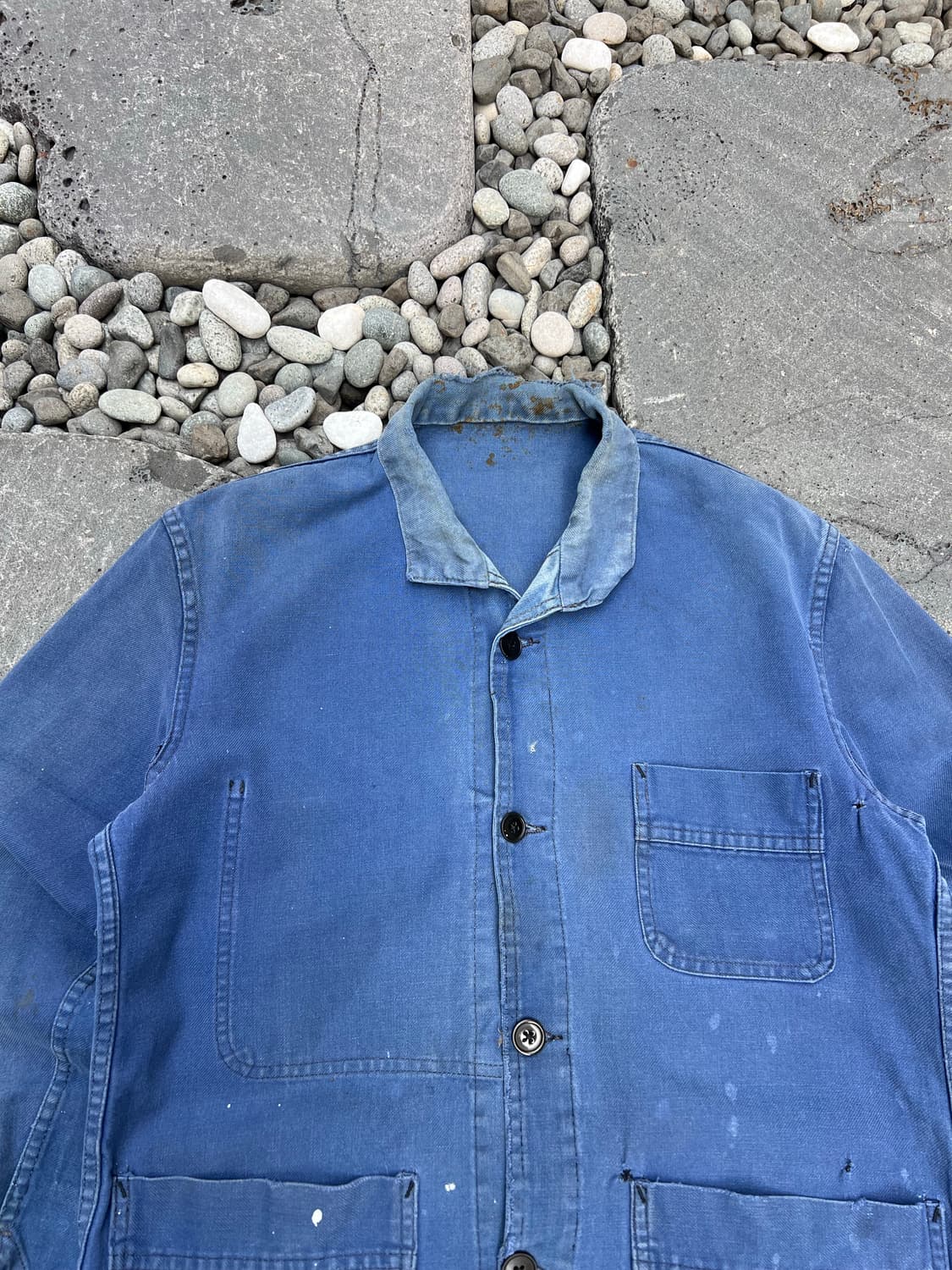 FADED VINTAGE WASHING BLUE 패치워크 프렌치워크자켓 상품이미지3