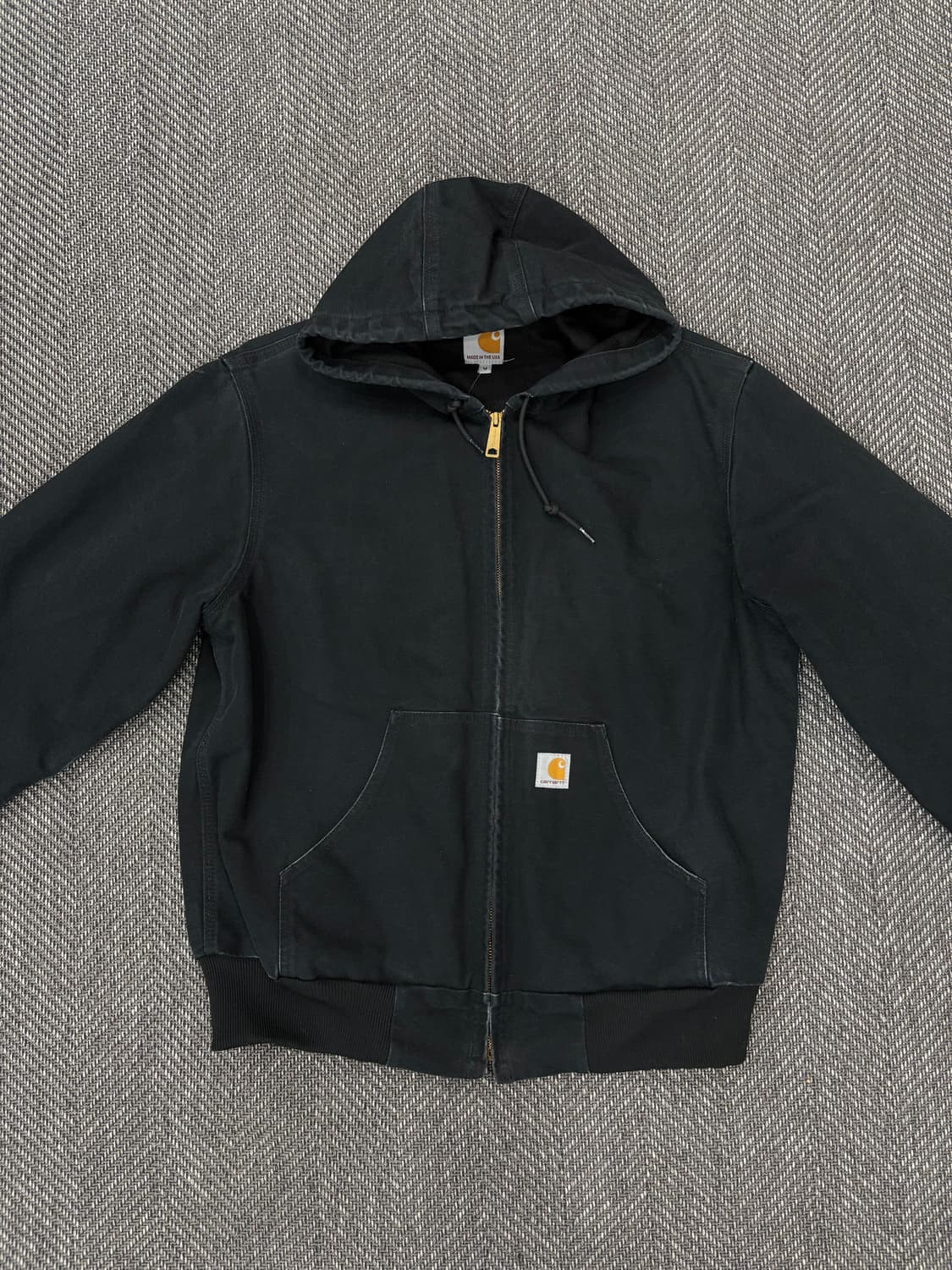칼하트 워크자켓 후드집업 워싱블랙 상품이미지2