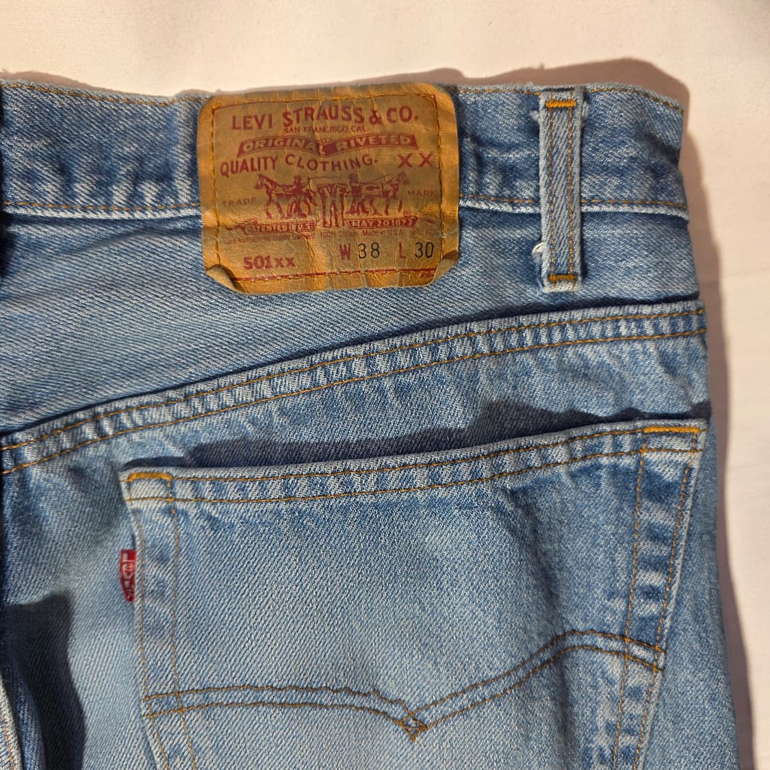 [W38L30]90s 리바이스 USA 501XX 데님팬츠 상품이미지7