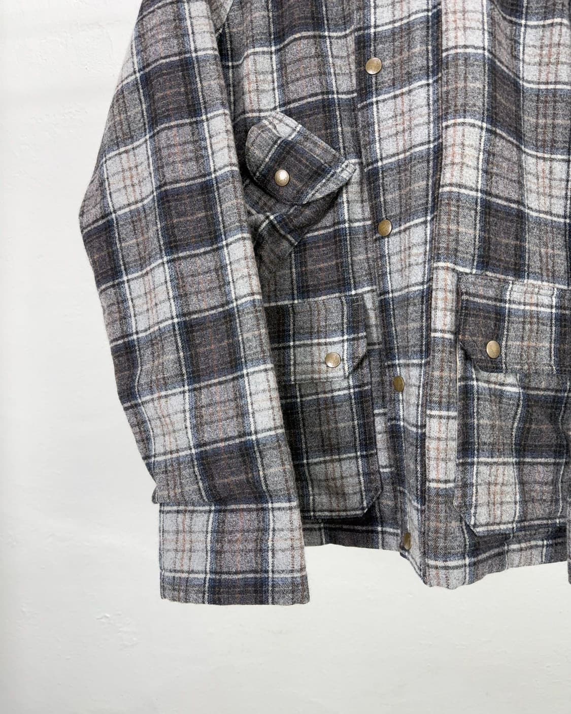 남이서팔 윈드 스토퍼 타탄 체크 히든후디 자켓 상품이미지4