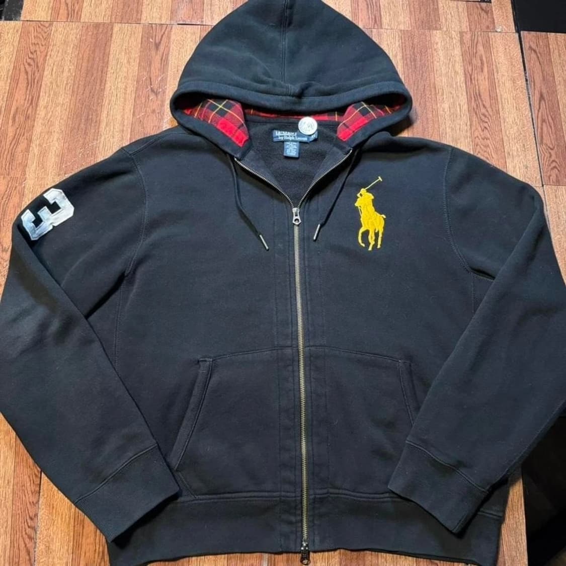 폴로 랄프로렌 빅 포니 타탄 체크 안감 후드 집업 상품이미지1