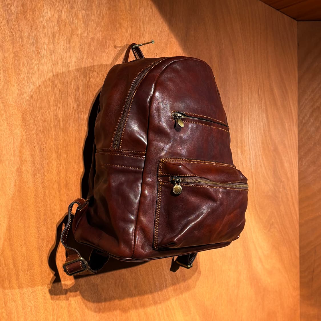이태리 풀그레인 베지터블 카우레더 백팩 럭색 상품이미지1