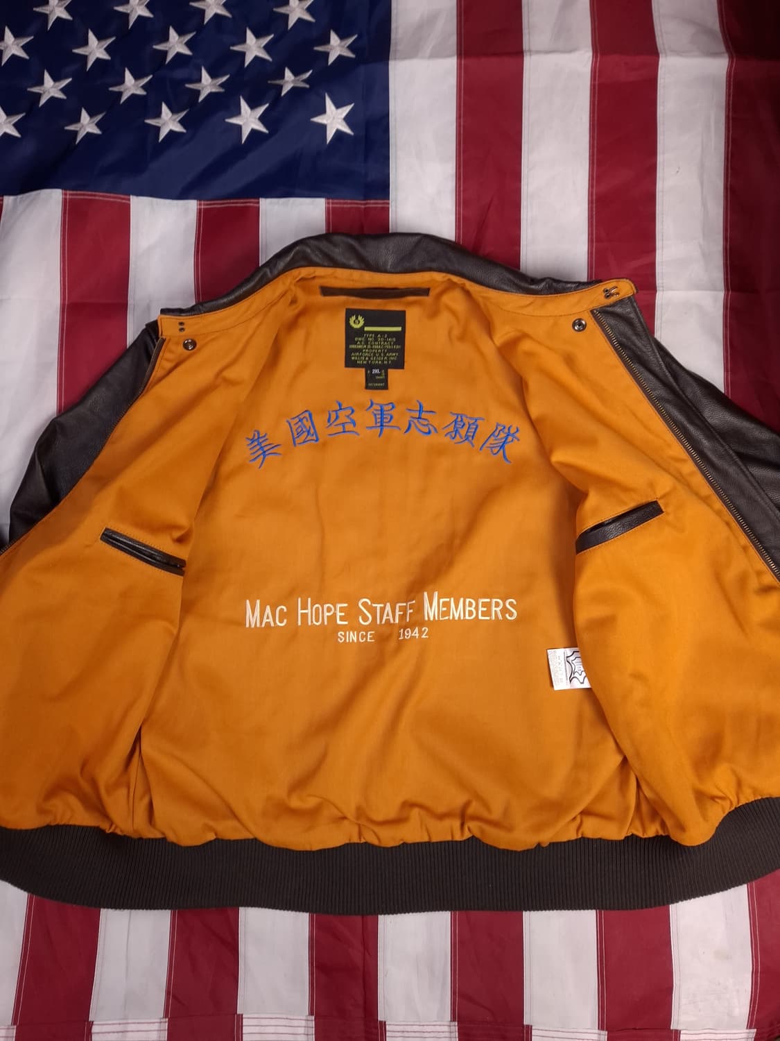 새제품급 빈티지 리얼레더 A-2 항공자켓 상품이미지5