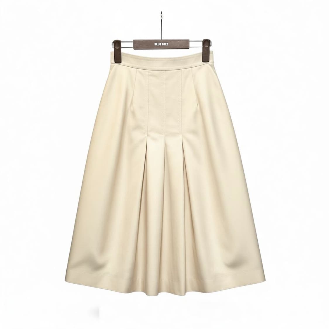 JPN VINTAGE 롱 울 스커트 앞면 핀턱 플리츠 디테일 연노랑 상품이미지1