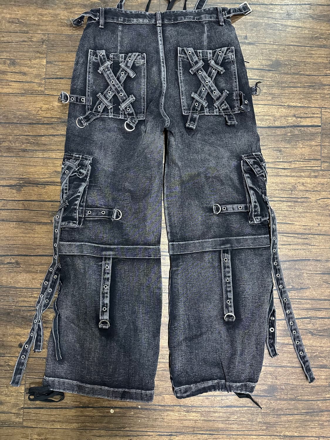 블랙 워싱 데님 카고 바지 30사이즈 상품이미지4