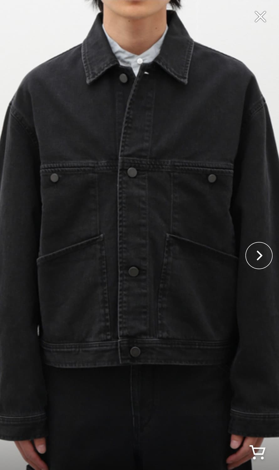 LEMAIRE 르메르 4 포켓 블랙 데님 블루종 재킷 M 미사용  상품이미지1