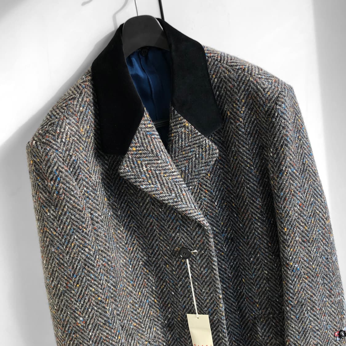 마르니/ 벨벳카라 헤링본 코트 상품이미지4