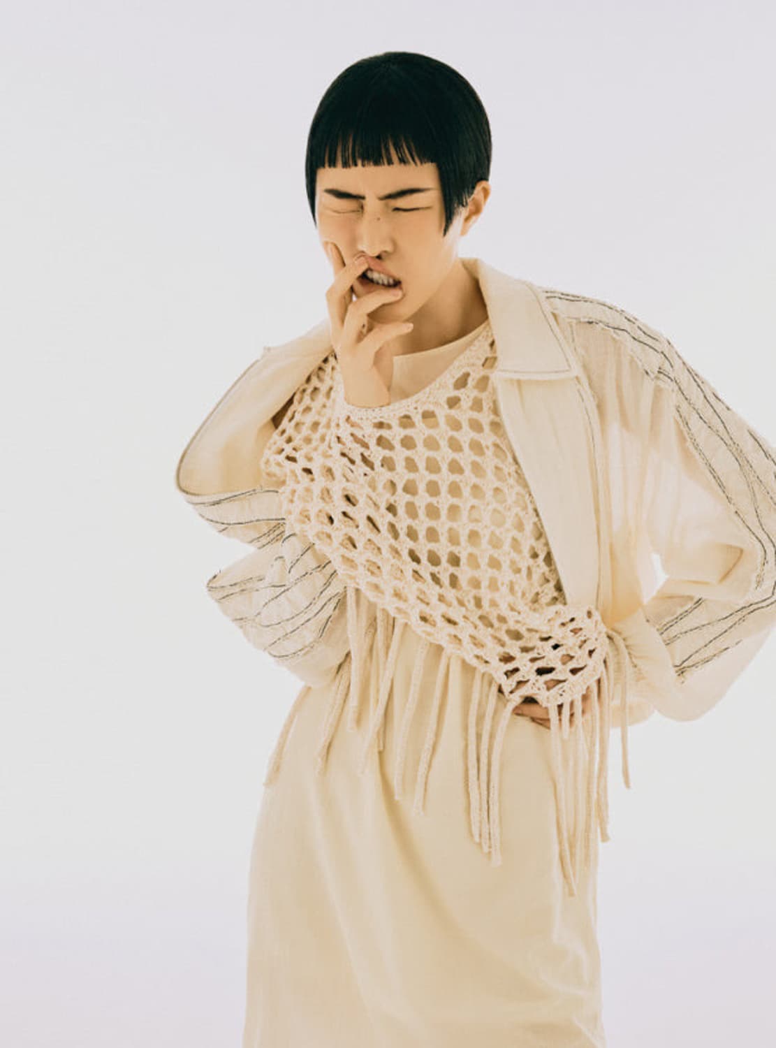 마뗑킴 크로셰 프린지 슬리브리스 탑 상품이미지2