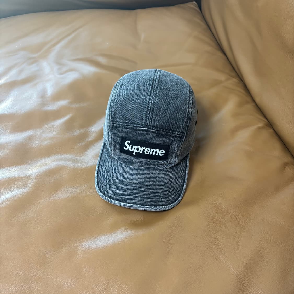 Supreme 슈프림 22fw 워시드 데님 블랙 캠프캡 모자 상품이미지1