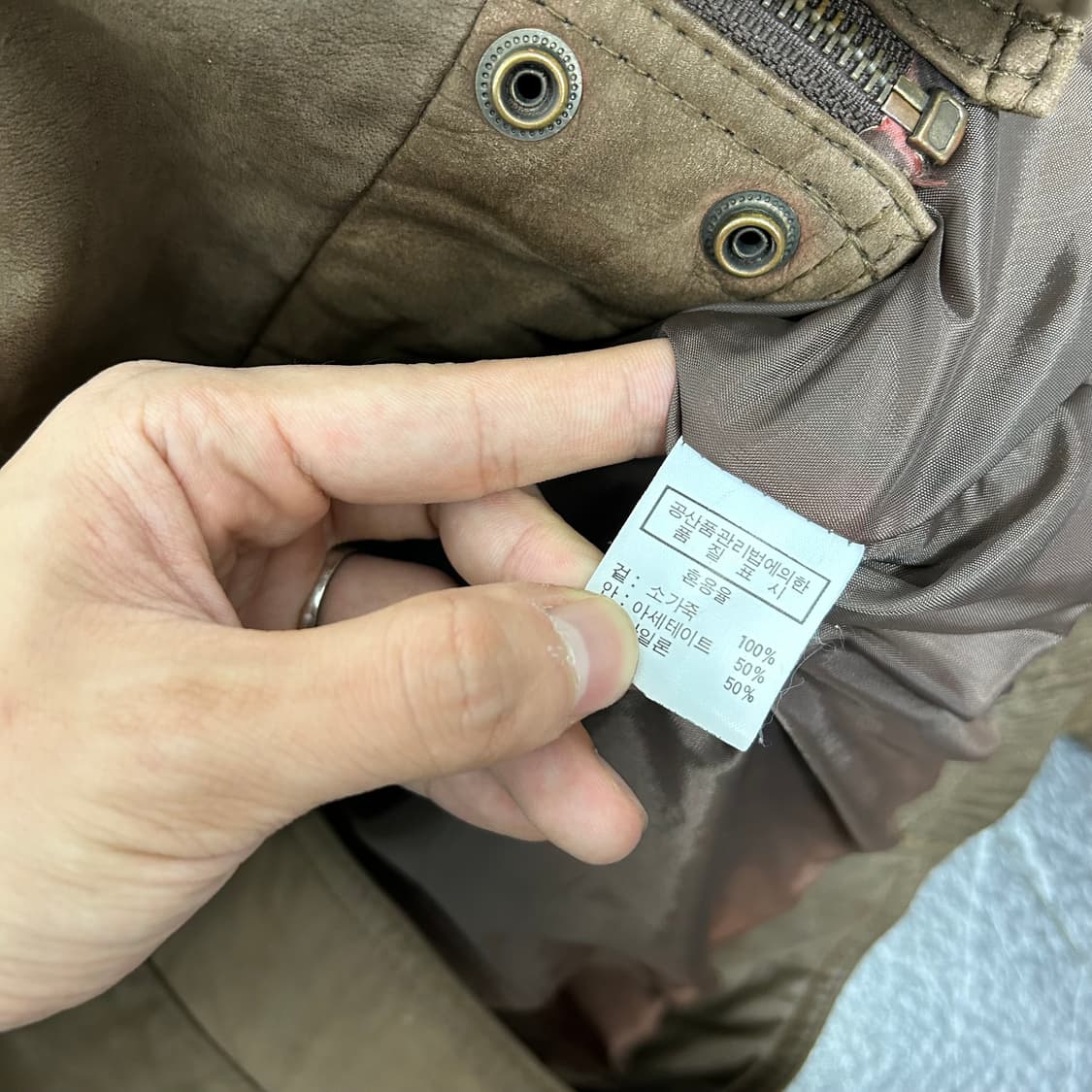 H.B Leather 90s 하이넥 소가죽 봄버 자켓 상품이미지9