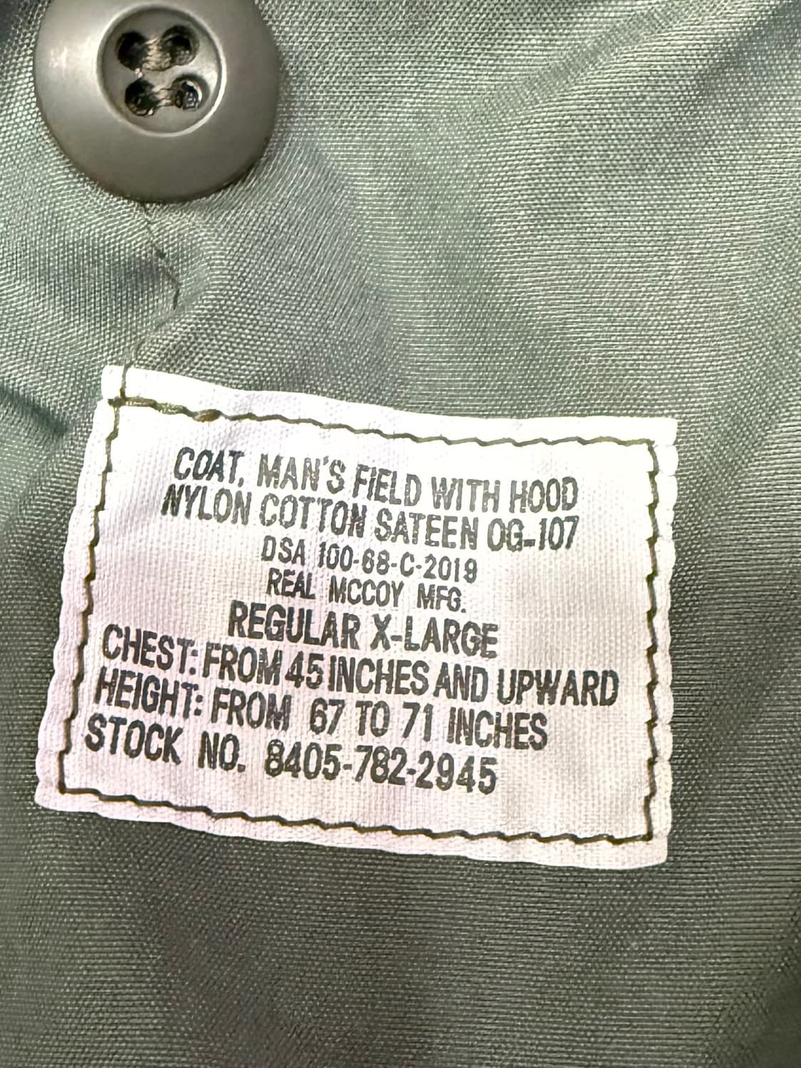 리얼맥코이 M-65 필드 자켓 XL + 리얼맥코이 라이너(내피)XL 상품이미지4