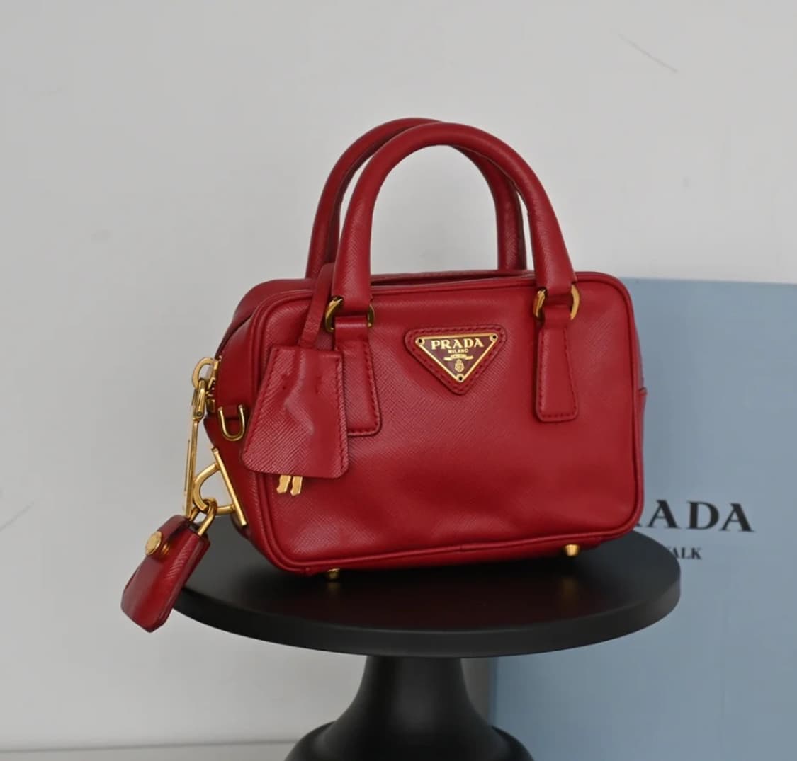 [정품] 프라다 사피아노 미니 토트백 레드 상품이미지1