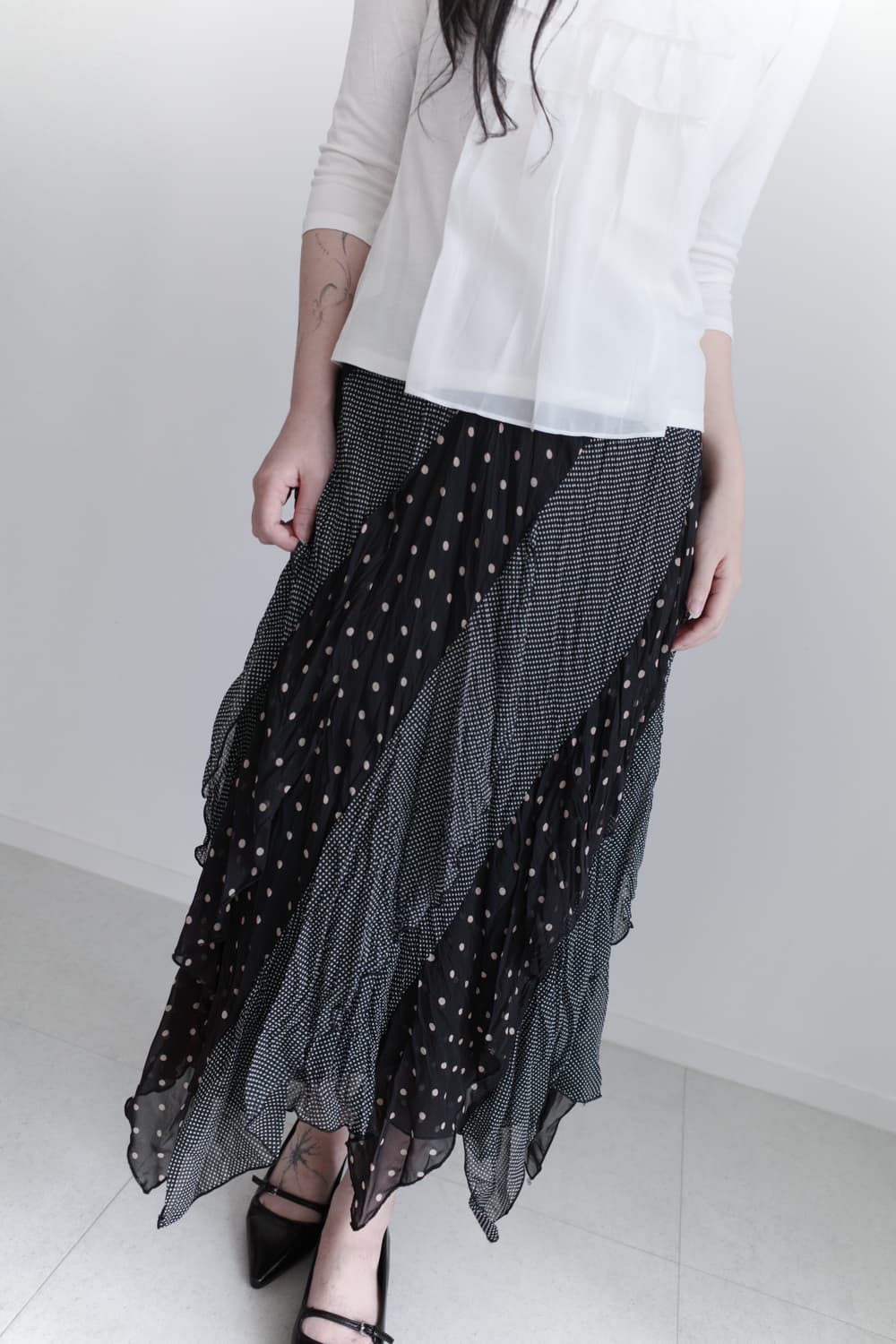 dot unbalanced skirt 상품이미지8