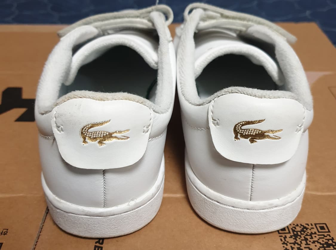라코스테 벨크로 스트랩 레더 화이트 스니커즈 UK4 (235) 상품이미지4