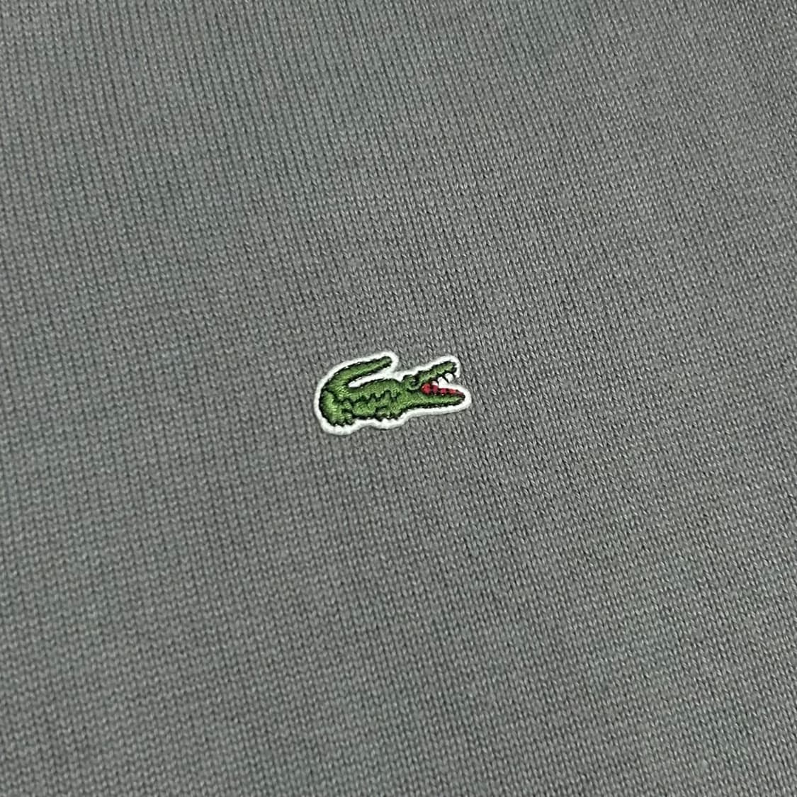 [XL] Lacoste 라코스테 그레이 반집업 코튼 니트 상품이미지4