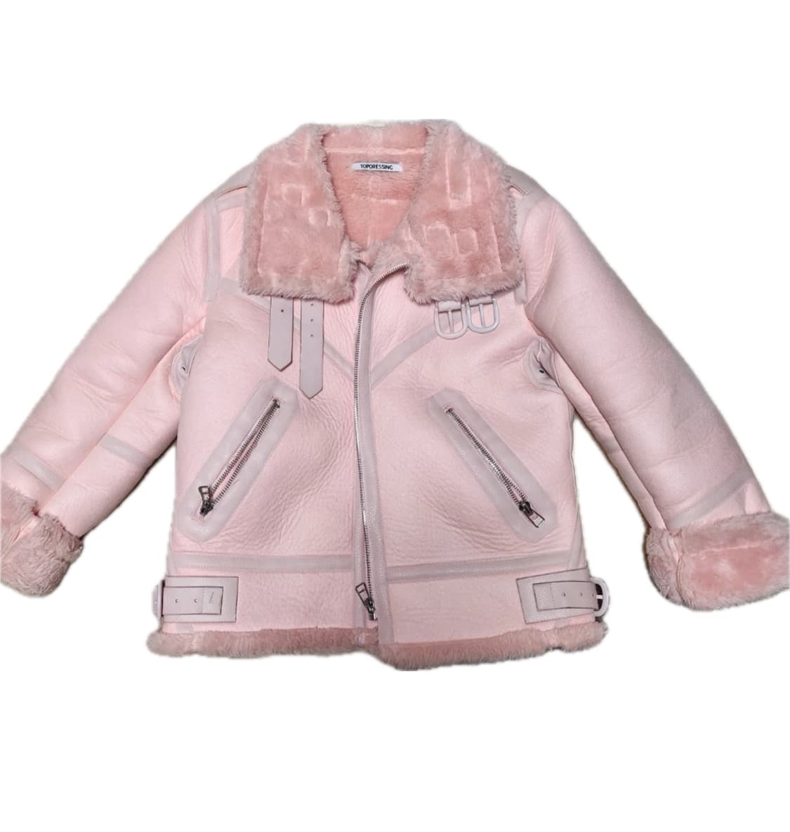 딸기우유 핑크 무스탕 상품이미지1