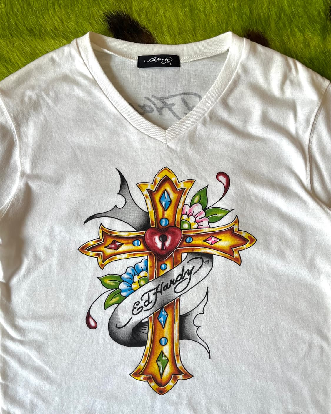 2000s ED hardy Gothic Cross T-Shirt 상품이미지4