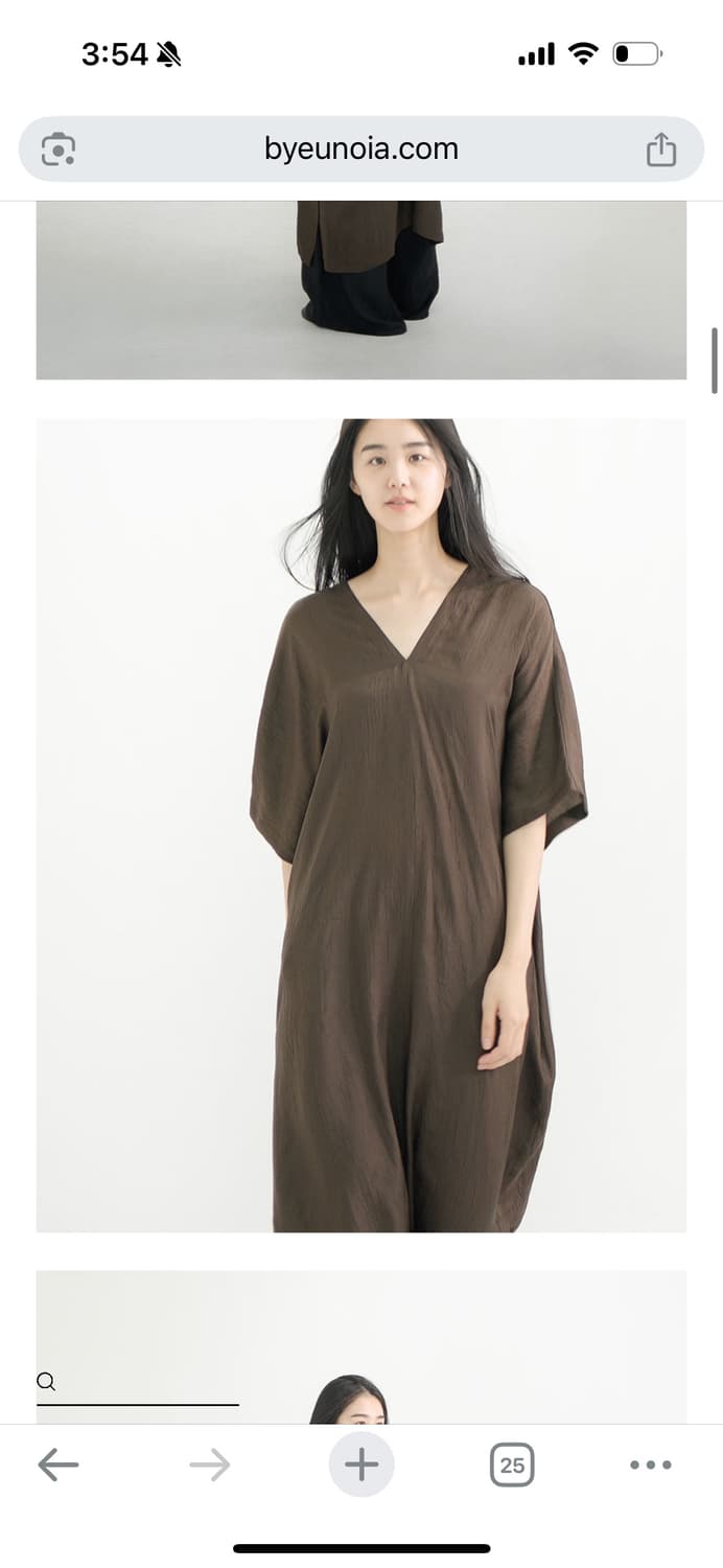 유노이아 Back V Neck Dress 브라운 상품이미지5