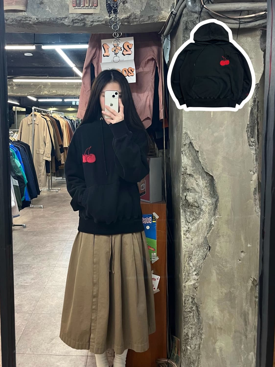 키르시 후드티 블랙 #csz2960 상품이미지1