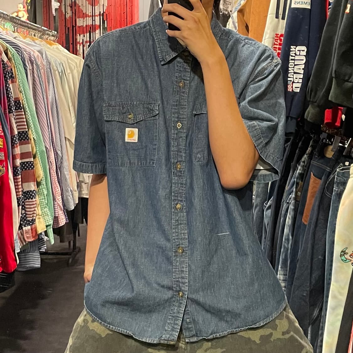 [IM] carhartt 칼하트 진청워싱 데님 반팔셔츠 상품이미지2