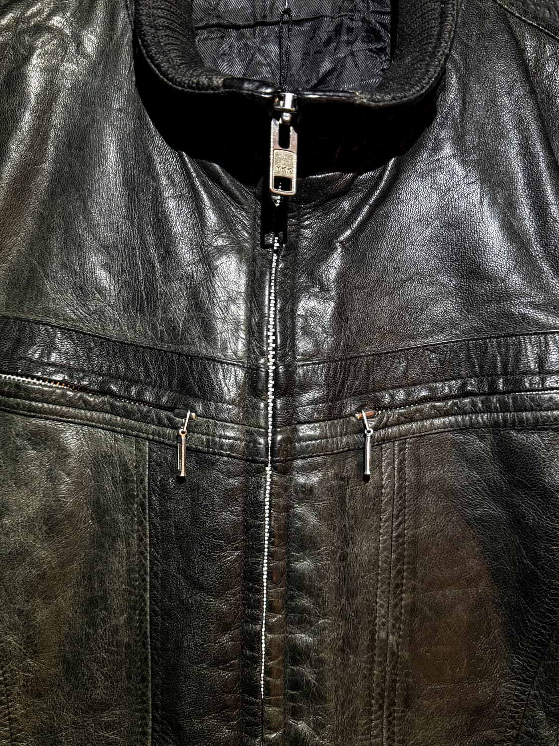 ABAHOUSE – Leather Stand Collar Jacket   상품이미지4