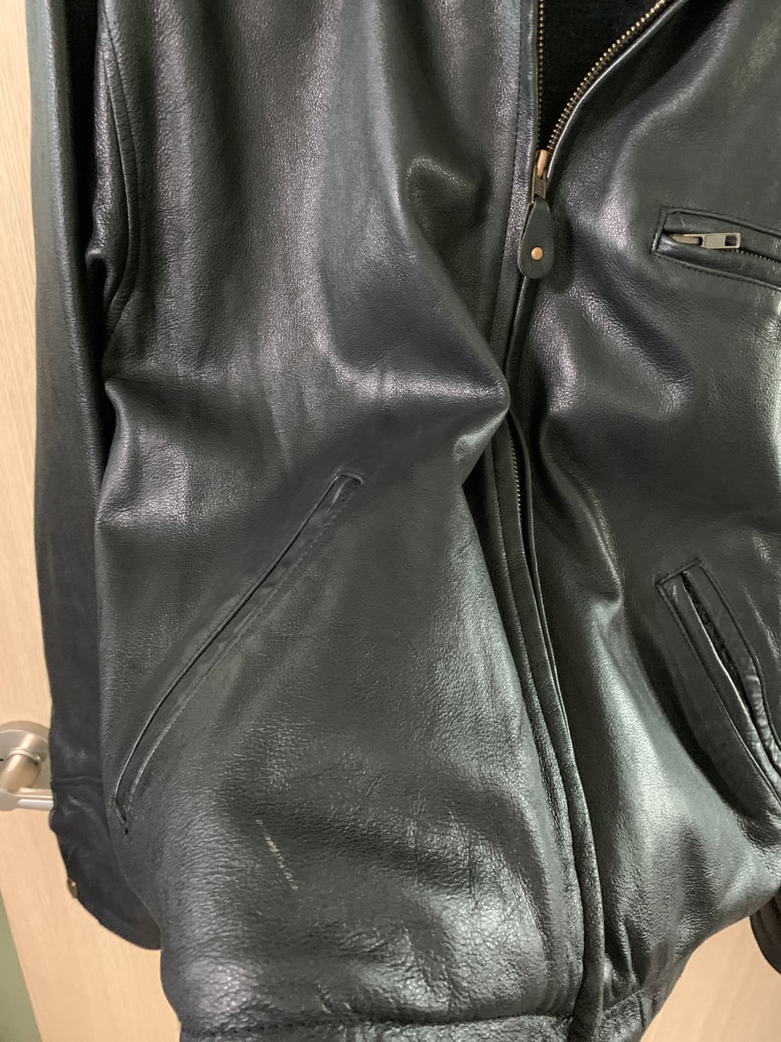 90s 올드 갭 레더 가죽 자켓 디트로이트 라이더 스타일 L 상품이미지4