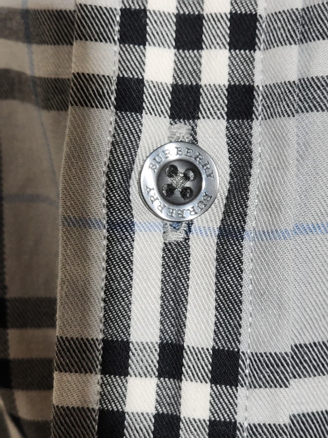 (L) 버버리 남방 체크 셔츠 포켓 캐주얼 매장판  상품이미지5