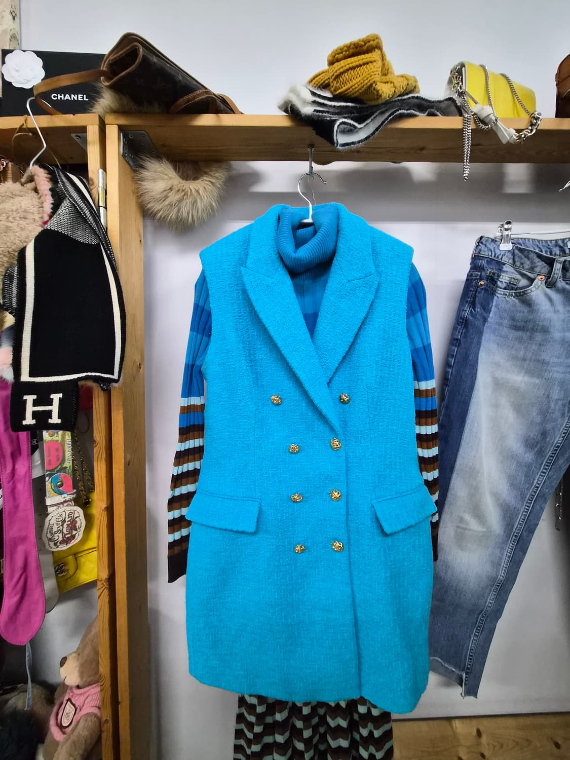 자라 트위드 롱 베스트 상품이미지4