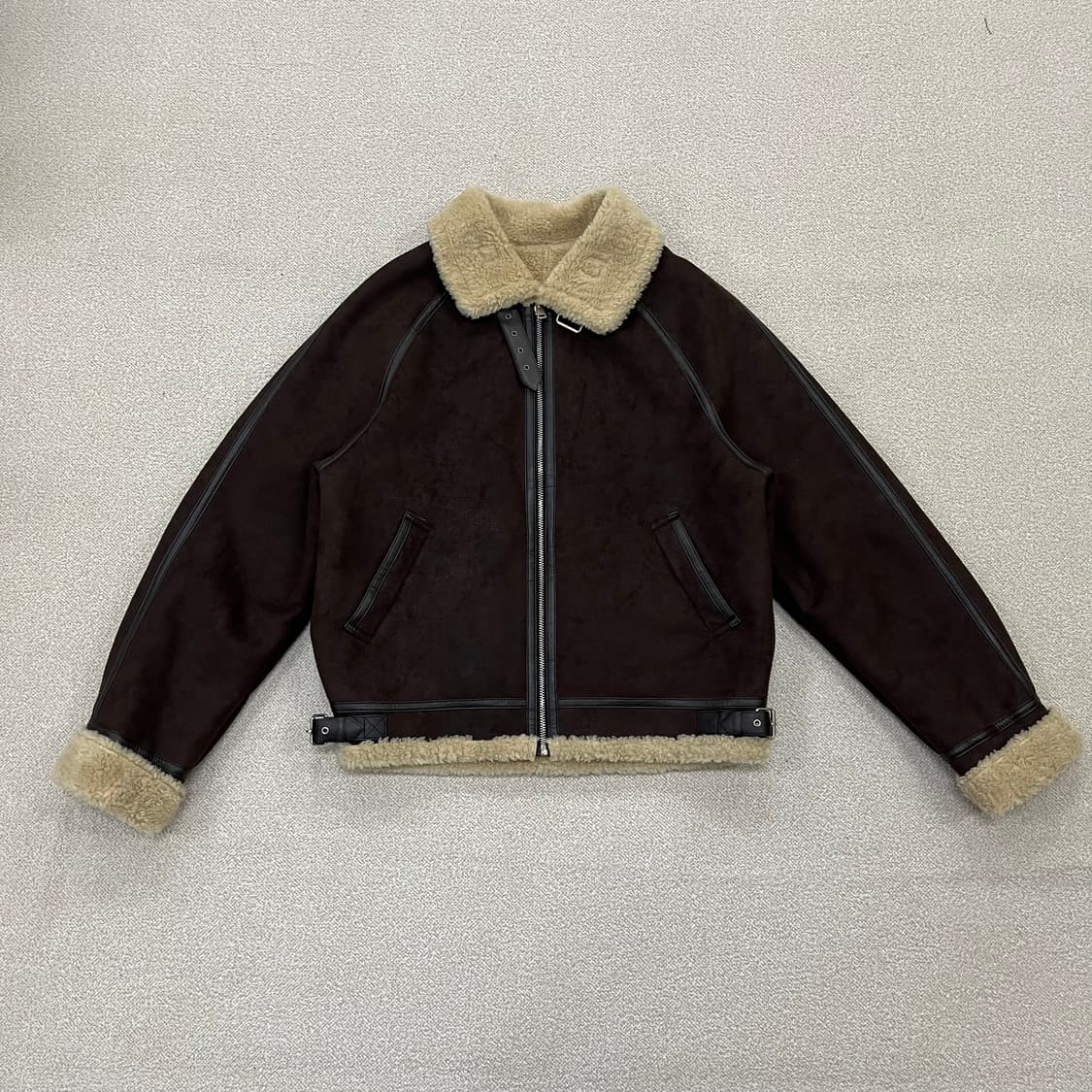 [3] 인스턴트펑크 양털 무스탕 자켓 브라운 3986 상품이미지2