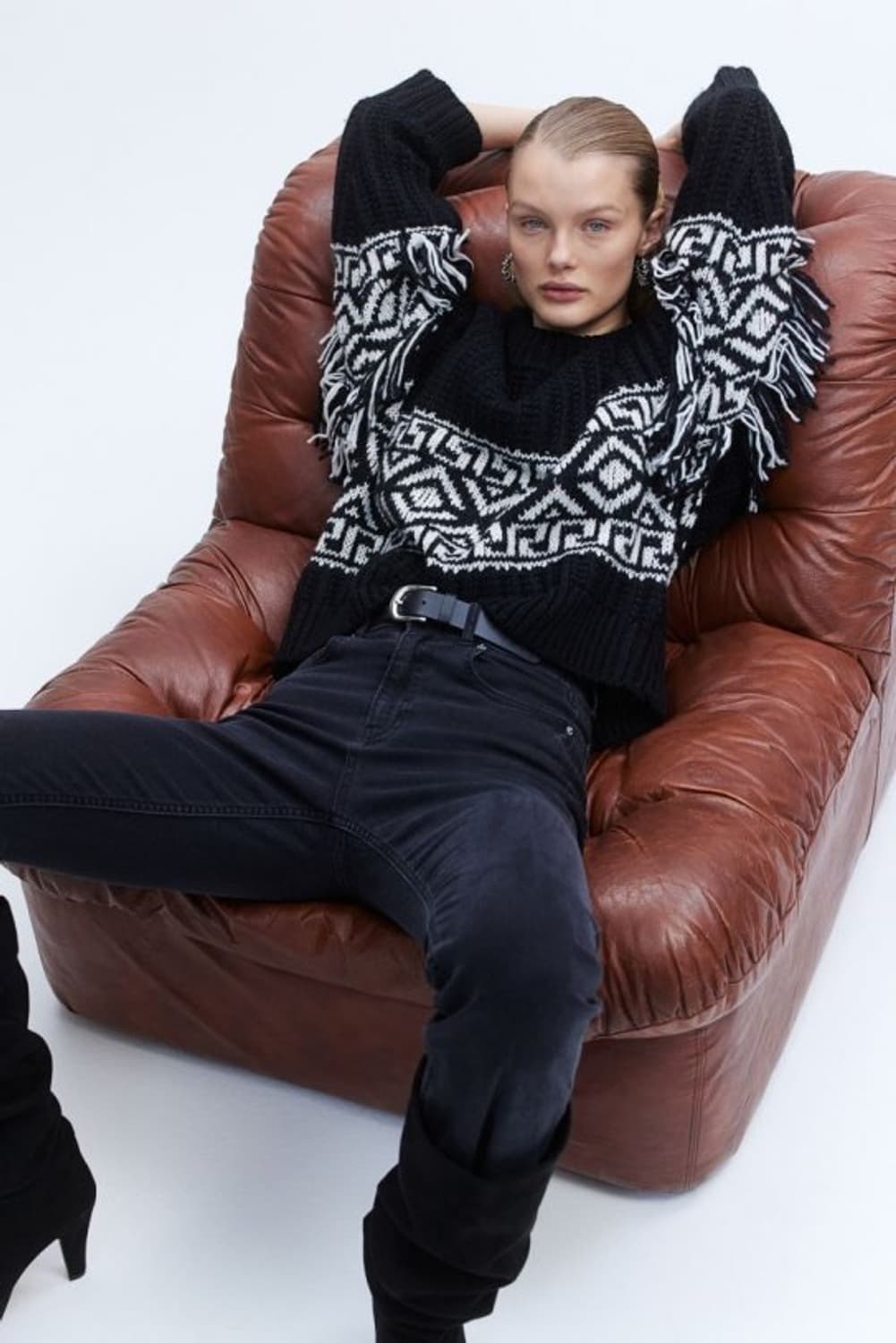 [새상품] H&M 프린지 크리스마스 니트 M 상품이미지2