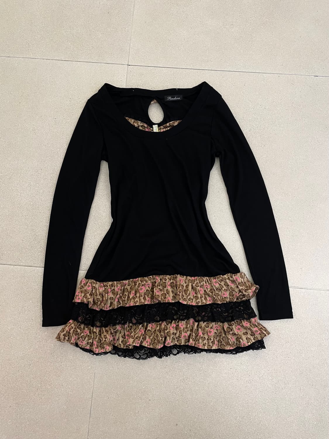 호피 레이스 캉캉 원피스 상품이미지1