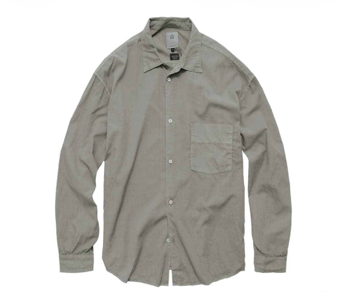 [4] 폴리테루 텐코 셔츠 다이드 차콜 및 워시드 그레이 상품이미지1